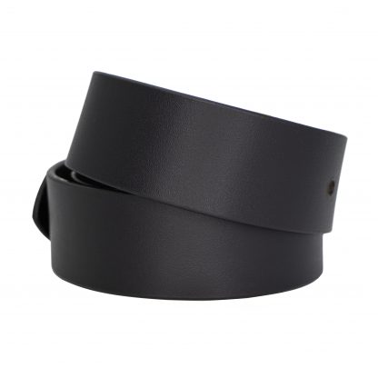 Full Grain Plain Black Leather Belt