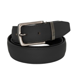 35mm Full Grain Profile Single Stitched Black Leather Belt
