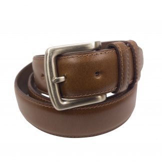 Full Grain Stitched Brown Formal Leather Belt