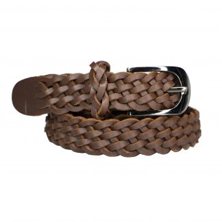 Full Grain Braided Brown Leather Belt