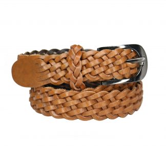 Full Grain Braided Tan Leather Belt