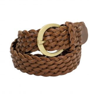 Full Grain Braided Tan Leather Belt