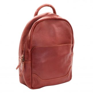 Melissia Red Leather Backpack