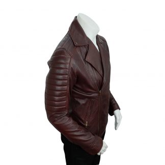 Men's Biker Burgundy Leather Jacket