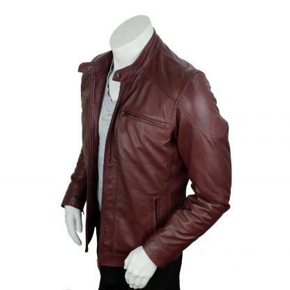 Men's Classic Burgundy Leather Jacket