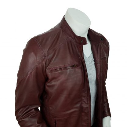 Men's Classic Burgundy Leather Jacket