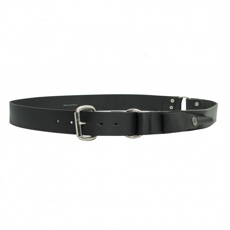 Buy 38mm Australian Made Stockman's Hobble Style Black Leather Belt