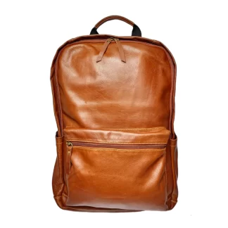 Classic Tan Leather Backpack