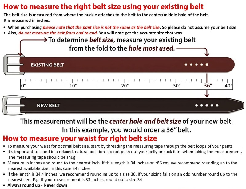  Belt Size Guide New
