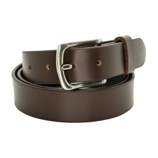 32mm Full Grain Plain Brown Leather Belt